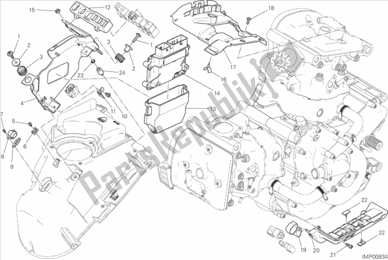 Todas as partes de Unidade De Controle Do Motor do Ducati Monster 1200 S Stripes USA 2016